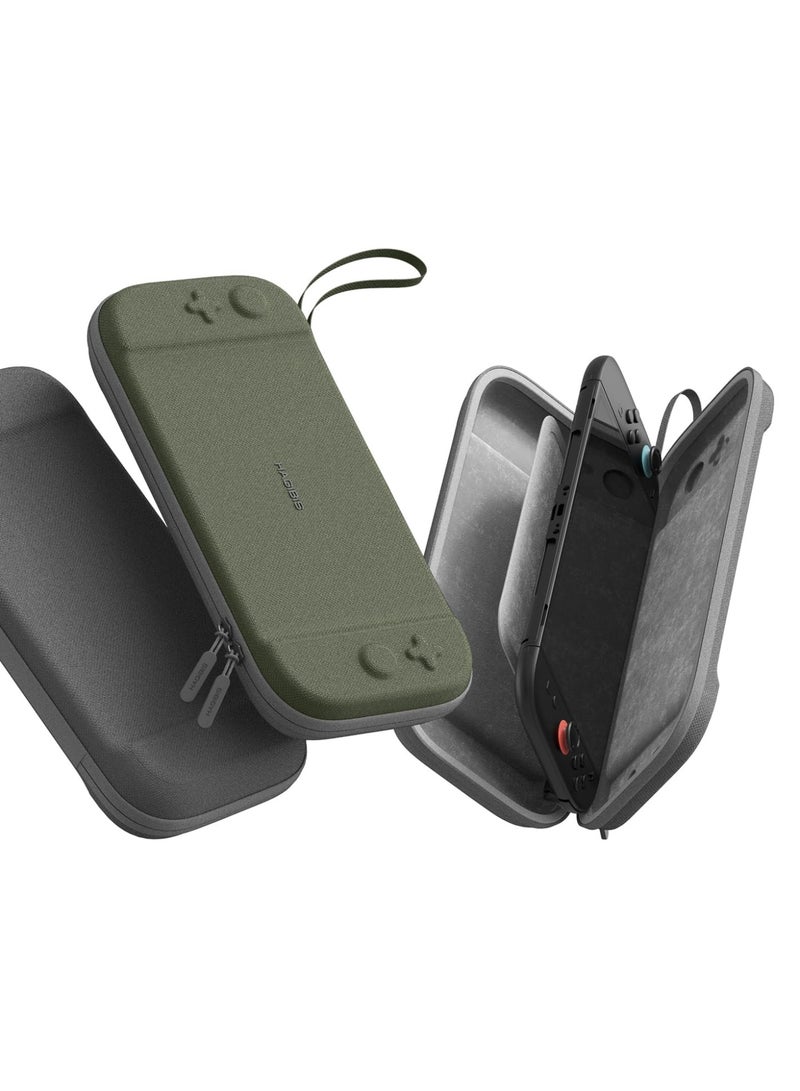 حقيبة نينتندو سويتش 2 المحمولة، حقيبة سفر متينة، غطاء واقٍ مع 10 خراطيش ألعاب (أخضر) - Image 1